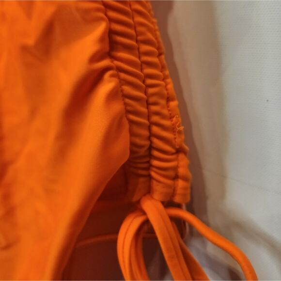 New Neon Orange Swimsuit One Piece Bathing suit Modest Tank Cinched 325 Size L - Picture 5 of 9